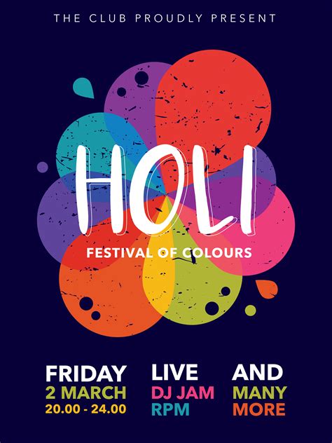 Holi Festival Poster 191138 Vector Art at Vecteezy