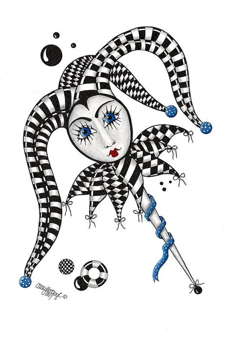 Blue Jester Drawing by Cathy Nestroyl - Fine Art America