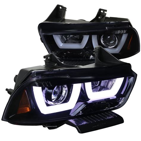 Spec-D Tuning Glossy Black Led Dual Halo Projector Headlights for 2011 ...