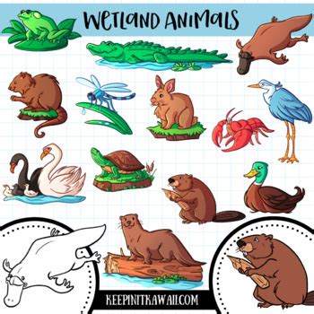 Wetland Animals Clip Art Collection by KeepinItKawaii | TpT