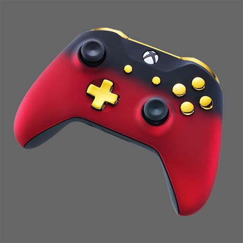 Xbox One Controller // Red Shadow + Gold - Custom Controllers - Touch ...