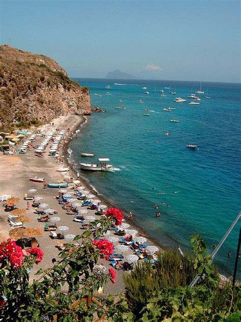 Lipari Beach - Messina, Sicily. In front of the northern coast of ...