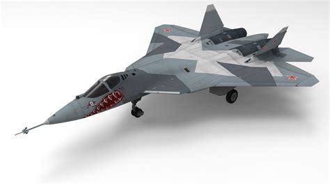 3D model Sukhoi Su-57 Felon with Cockpit VR / AR / low-poly | CGTrader