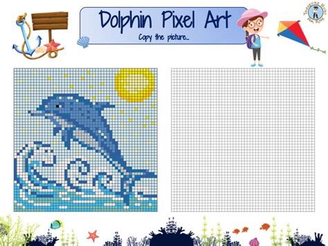 Dolphin Pixel Art - Treasure hunt 4 Kids - Free game