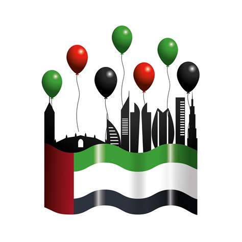 UAE national day with flag and balloons 1270900 Vector Art at Vecteezy