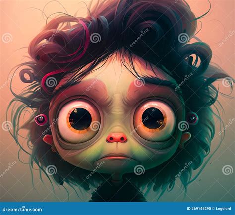 Cartoon Monster with Big Eyes Stock Illustration - Illustration of ...