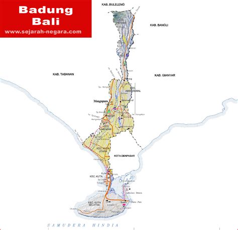 Badung Map High Resolution | Sejarah Negara Com