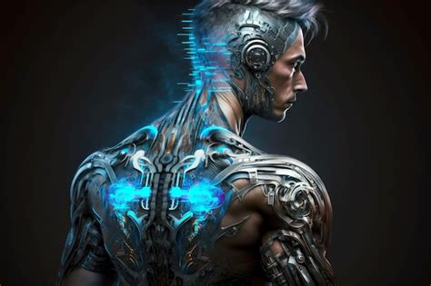 Premium Photo | Image of future human cyborg with technological body ...