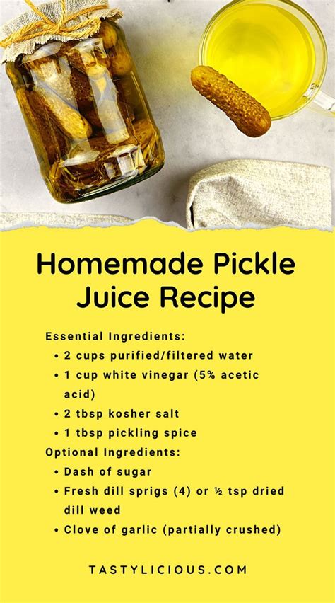 Homemade Pickle Juice Recipe | Tastylicious! | Homemade pickle juice ...