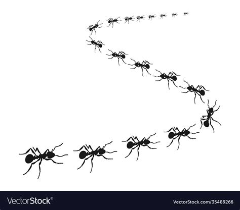 Worker ants marching in a line icon Royalty Free Vector