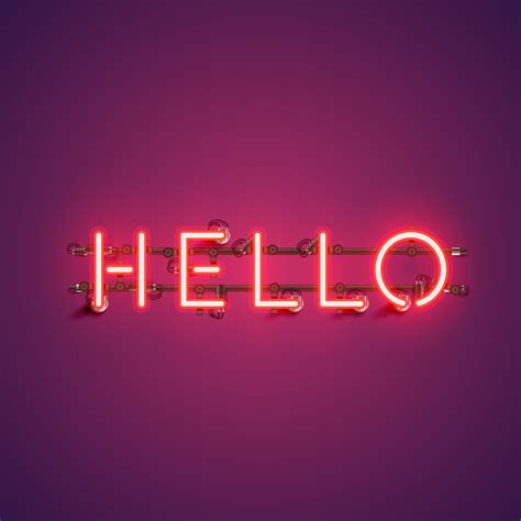 Neon realistic word 'HELLO' for advertising, vector illustration 449709 ...