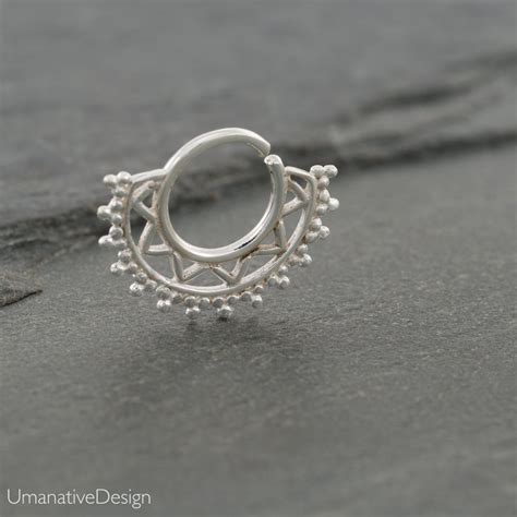 Silver Septum Ring Nose Ring Septum Piercing Septum | Etsy