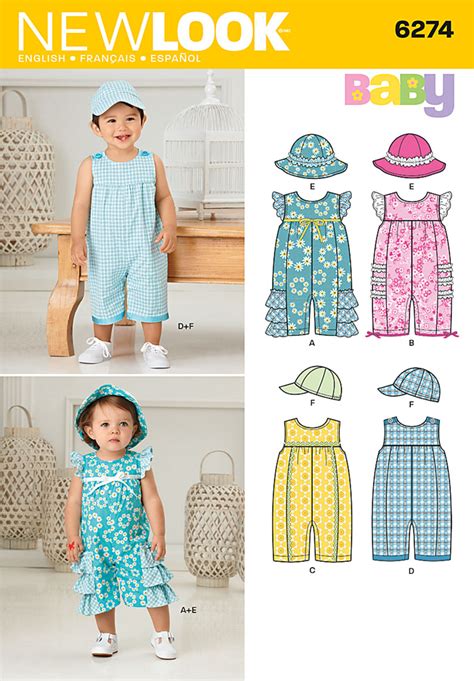 New Look 6274 Babies' Romper and Hats