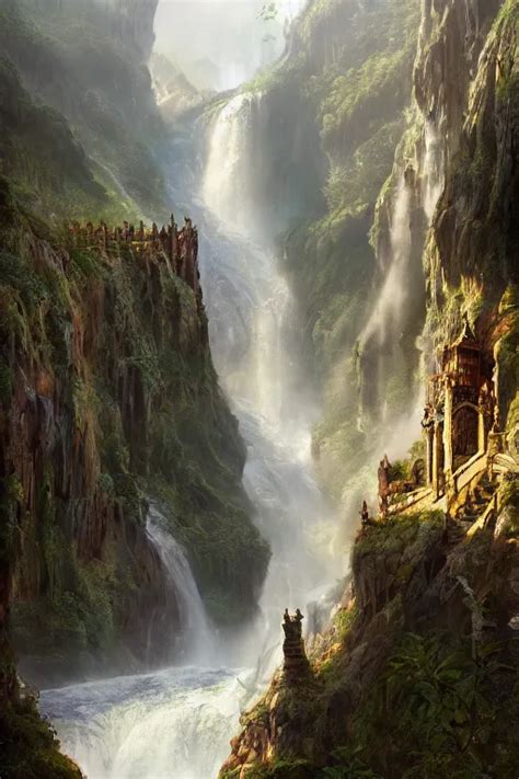 a beautiful digital painting of an elven castle, | Stable Diffusion ...