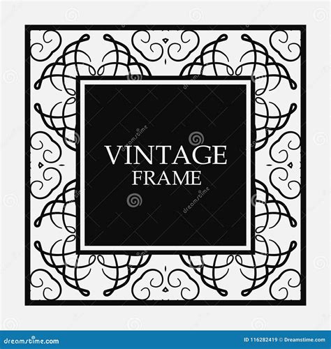 Vintage border frame stock vector. Illustration of calligraphic - 116282419