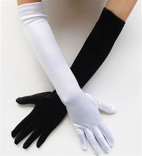 2019 New Fashion Long Gloves Satin Opera Evening Party Prom Costume ...