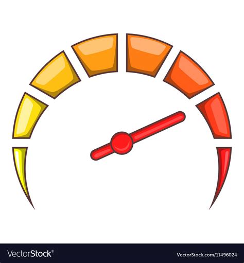 Speedometer at maximum speed icon cartoon style Vector Image