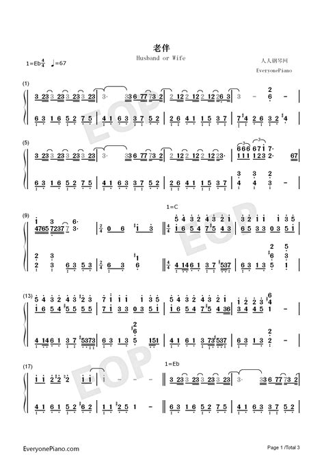 Husband or Wife-Li Ronghao Numbered Musical Notation Preview