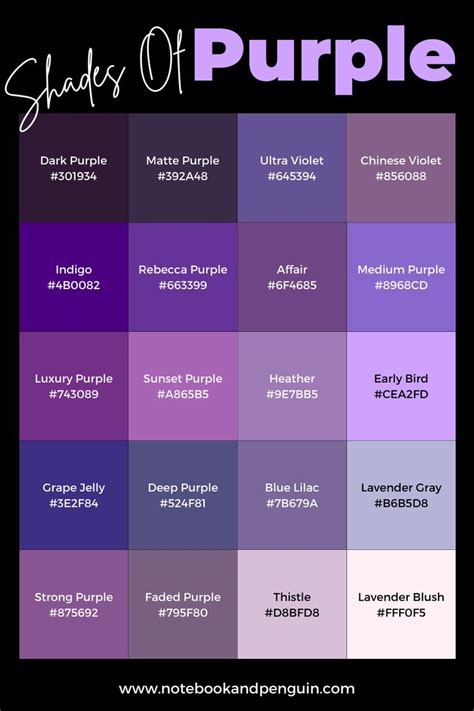 95+ Perfect Shades Of Purple (With Hex Codes) | Purple color code ...