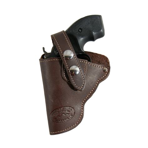 Barsony Left Hand Draw Brown Leather Outside the Waistband Gun Holster ...