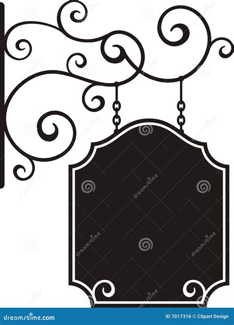 Hanging sign stock vector. Illustration of pattern, curl - 7017316