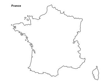 FREE - France Map Outline by The Harstad Collection | TPT