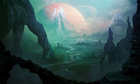 Alien Planet by AlynSpiller on DeviantArt | Fantasy landscape, Fantasy ...