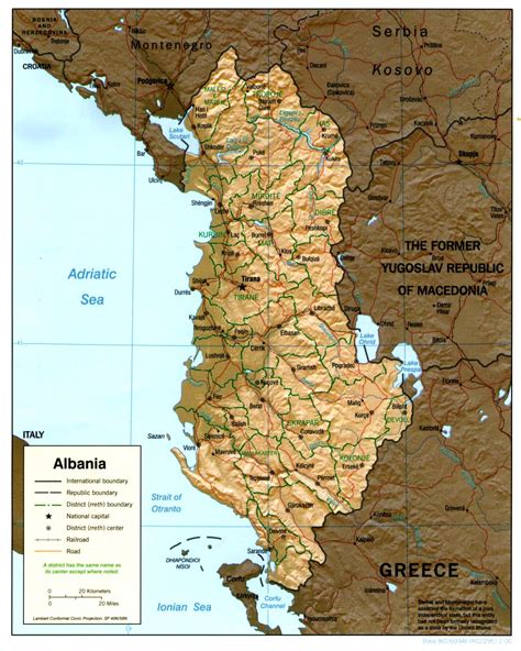 Map of Albania, Geography