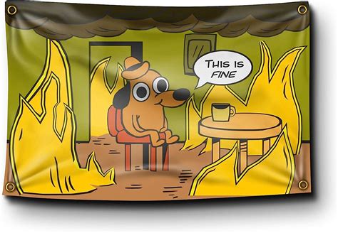 Banger - This is Fine Dog Burning Room Funny College | Ubuy India