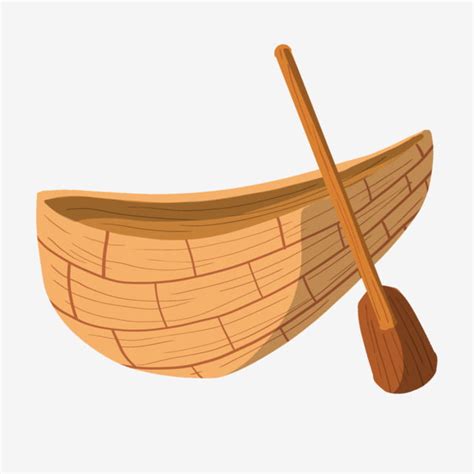 Paddle Boat Hd Transparent, Hand Drawn Wooden Boat Paddle Illustration ...