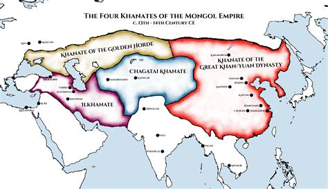 Four Khanates of the Mongol Empire (Illustration) - World History ...