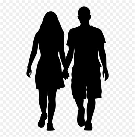 Couple Holding Hands Silhouette, HD Png Download - vhv