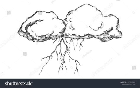 Storm Cloud Flash Lightning Monochrome Vector Stock Vector (Royalty ...