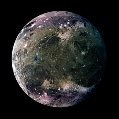 Ganymede. Image credit: Galileo/NASA | Jupiter moons, Ganymede moon ...