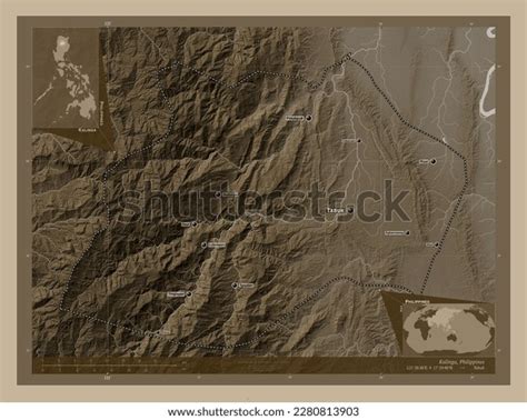 Kalinga Province Philippines Elevation Map Colored Stock Illustration ...