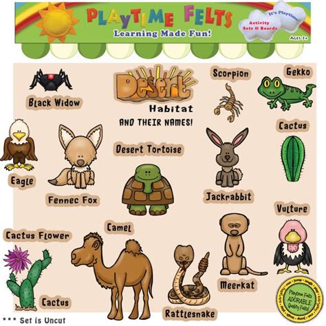 Desert Habitat and Their Names #felt #set is perfect for homeschool and ...