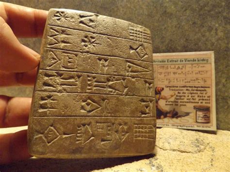 Sumerian writing - cuneiform tablet of Gudea - document replica ...