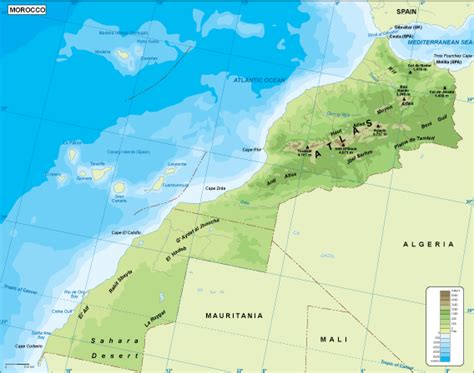 Morocco physical map. EPS Illustrator Map | Vector World Maps