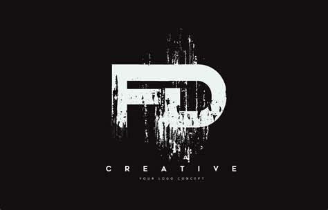 FD F D Grunge Brush Letter Logo Design in White Colors Vector ...