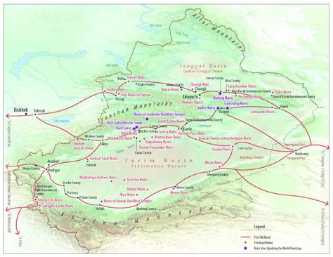 Silk Road Maps, China Silk Road Map, Shaanxi Map, Gansu Map, Xinjiang Map