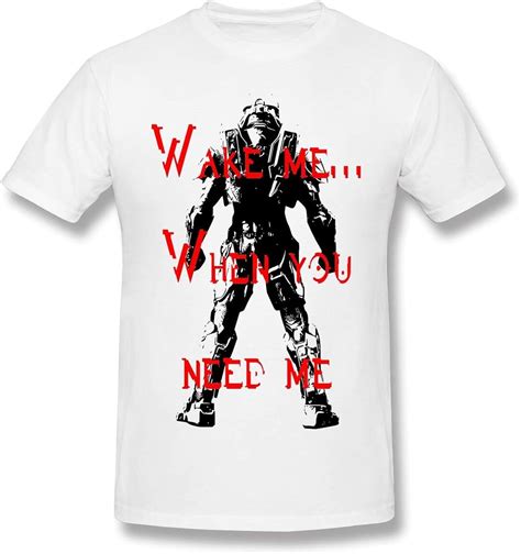 GHGJH Halo Infinite Men 100% Cotton T Shirt Graphic Plus Size Wake Me ...