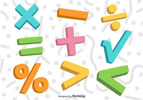 Vector 3D Colorful Math Symbols - Download Free Vector Art, Stock ...