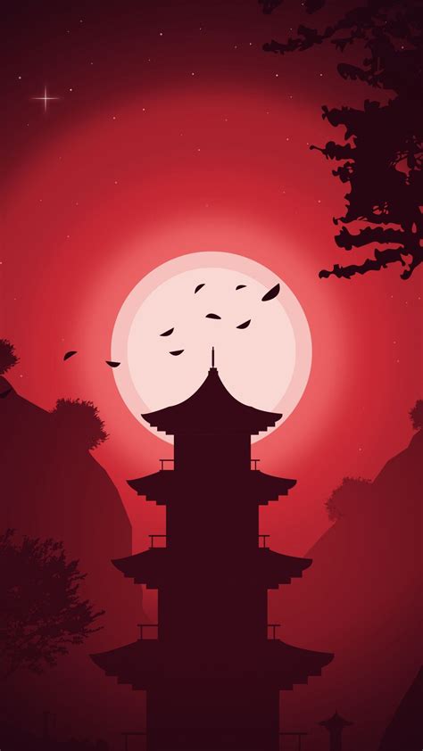 1080x1920 Artwork, building, moon, night, silhouette wallpaper ...