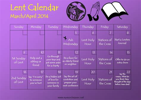 Free Printable 2024 Lent Calendar