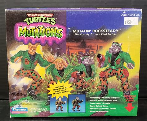 Vintage TMNT Ninja Turtles 1992 Mutations Mutatin Rocksteady Factory ...