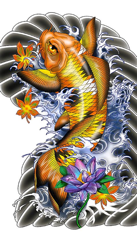 Koi Fish Pond Tattoo