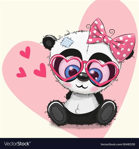 Cute panda girl in sunglasses Royalty Free Vector Image