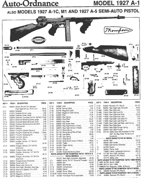 Thompson Submachine Gun Schematic