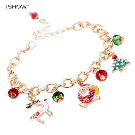 Christmas bracelets Gold chain charm bracelet pulseras mujer bracelet ...