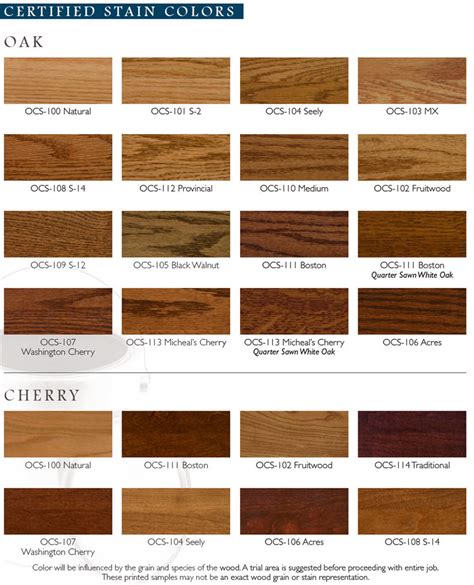 Stain Color Choices | House of Oak & Sofas | Harrisonburg, VA